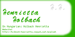 henrietta holbach business card